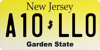 NJ license plate A10LLO