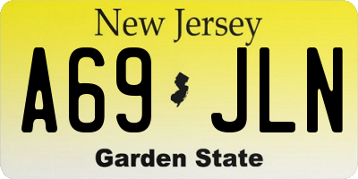 NJ license plate A69JLN
