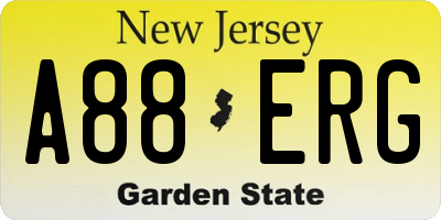 NJ license plate A88ERG