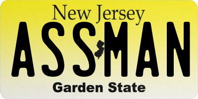 NJ license plate ASSMAN