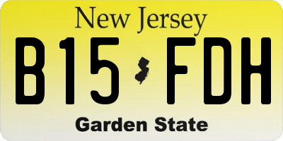 NJ license plate B15FDH