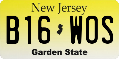 NJ license plate B16WOS