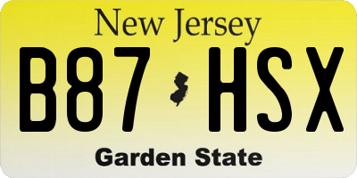 NJ license plate B87HSX
