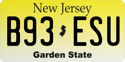 NJ license plate B93ESU