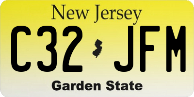 NJ license plate C32JFM