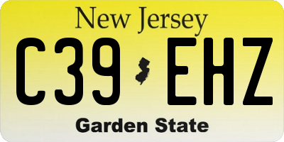 NJ license plate C39EHZ