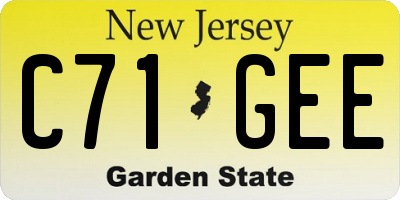 NJ license plate C71GEE