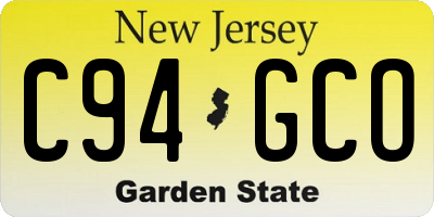 NJ license plate C94GCO