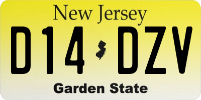 NJ license plate D14DZV