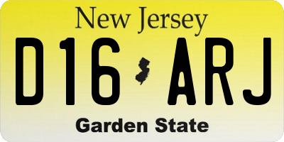 NJ license plate D16ARJ