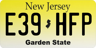 NJ license plate E39HFP