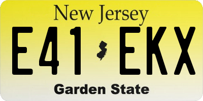 NJ license plate E41EKX
