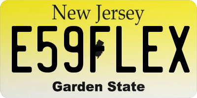 NJ license plate E59FLEX