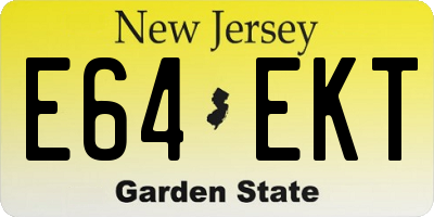 NJ license plate E64EKT