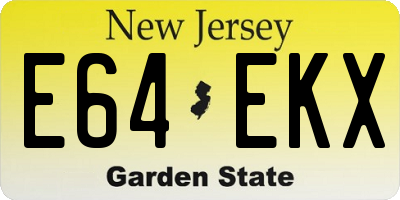 NJ license plate E64EKX