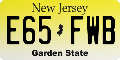 NJ license plate E65FWB