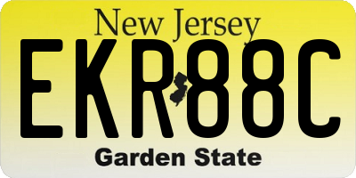 NJ license plate EKR88C