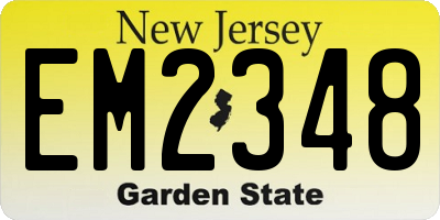 NJ license plate EM2348