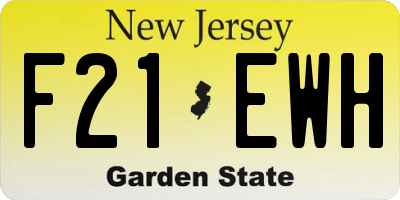 NJ license plate F21EWH