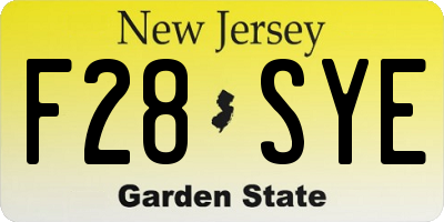 NJ license plate F28SYE
