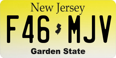 NJ license plate F46MJV