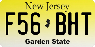 NJ license plate F56BHT