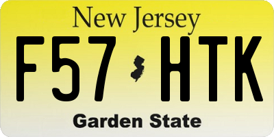 NJ license plate F57HTK