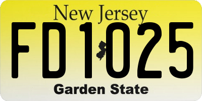 NJ license plate FD1025