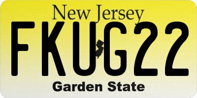 NJ license plate FKUG22
