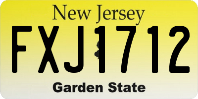 NJ license plate FXJ1712