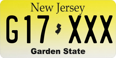 NJ license plate G17XXX