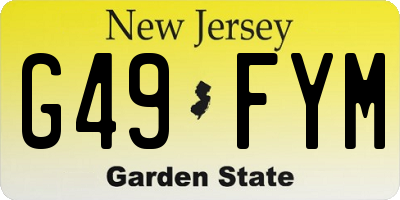 NJ license plate G49FYM