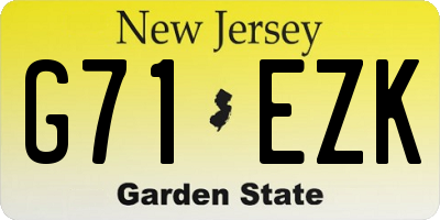 NJ license plate G71EZK