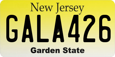NJ license plate GALA426