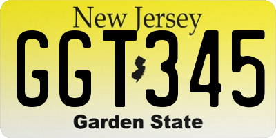 NJ license plate GGT345