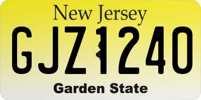 NJ license plate GJZ1240