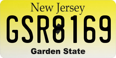 NJ license plate GSR8169