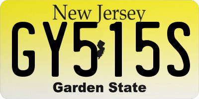 NJ license plate GY515S