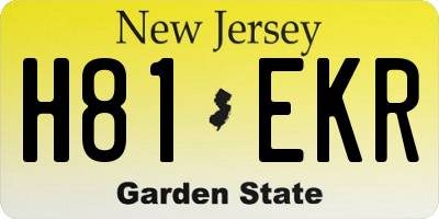 NJ license plate H81EKR