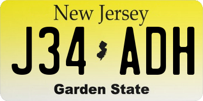 NJ license plate J34ADH