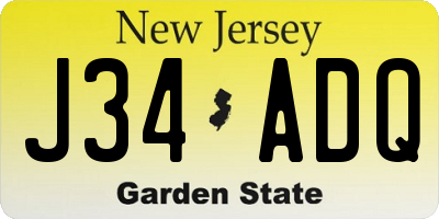 NJ license plate J34ADQ