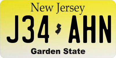 NJ license plate J34AHN