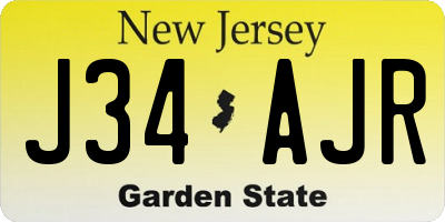 NJ license plate J34AJR