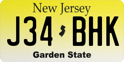 NJ license plate J34BHK