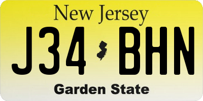 NJ license plate J34BHN