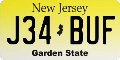 NJ license plate J34BUF