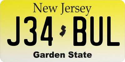 NJ license plate J34BUL