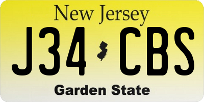 NJ license plate J34CBS