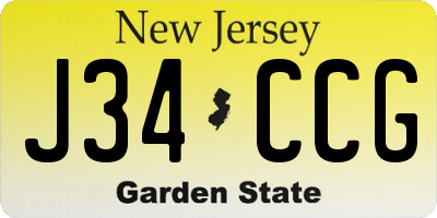 NJ license plate J34CCG