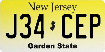 NJ license plate J34CEP